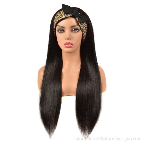 Cheap Headband Short Straight Wig Girls Short Hairstyle Straight Bob Headband Wig Human Hair High Quality